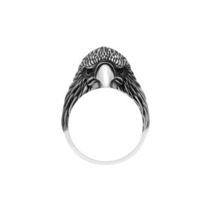Solid Sterling Silver American Eagle Head Motif Ring