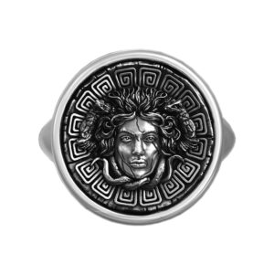 Solid Sterling Silver Greek Mythology Medusa Gorgon Ring