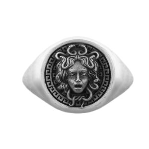 Solid Sterling Silver Greek Mythology Medusa Gorgon Ring