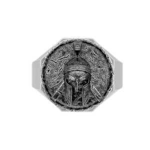 Solid Sterling Silver Greek Mythology Spartan Warrior Ring