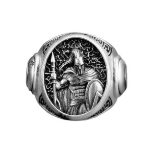 Solid Sterling Silver Greek Mythology Spartan King Leonidas Ring