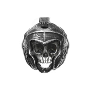 Solid Sterling Silver Greek Mythology Spartan King Leonidas Skull Ring