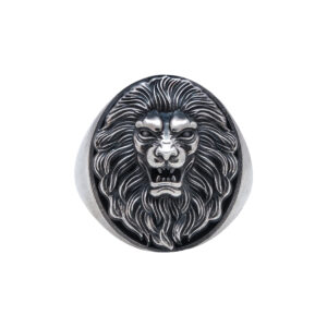 Solid Sterling Silver Lion's Head Motif Ring