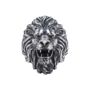 Solid Sterling Silver Lion's Head Motif Ring