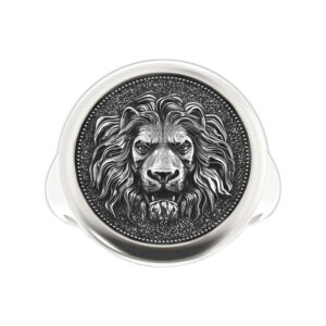 Solid Sterling Silver Lion's Head Motif Ring