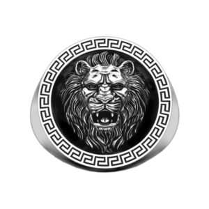 Solid Sterling Silver Lion's Head Motif Ring