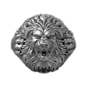 Solid Sterling Silver Lion's Head Motif With Claw Ring
