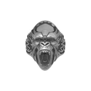 Solid Sterling Silver Gorilla's Head Motif Ring