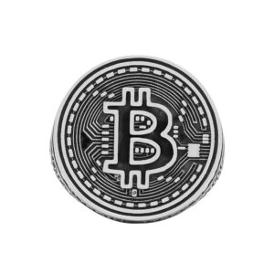 Solid Sterling Silver Bitcoin Monetary Metals Fantasy Skull Ring