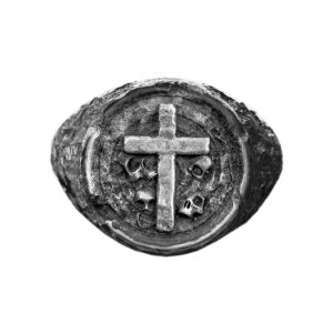 Solid Sterling Silver Memento Mori Skulls Cross, Christian's Faith Ring