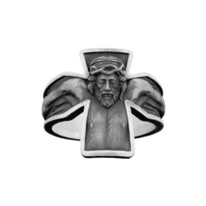 Solid Sterling Silver the Jesus Crucifixion Cross Christian's Faith Ring