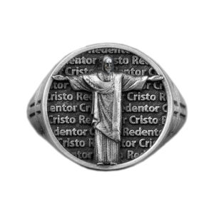 Solid Sterling Silver the Jesus, Cristo Redentor, Christian's Faith Ring