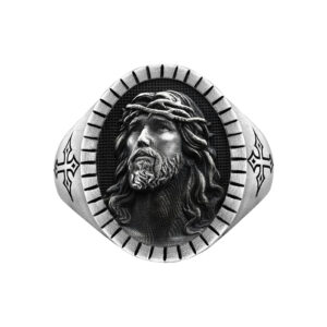 Solid Sterling Silver the Jesus Christ, Christian's Faith Ring