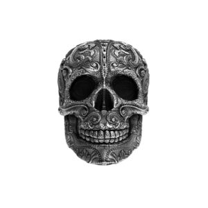 Solid Sterling Silver Sugar Skull Realistic Gothic Motif Biker Ring