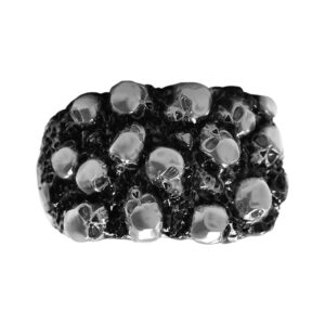 Solid Sterling Silver Pile Of Skulls Catacomb Gothic Motif Biker Band Ring