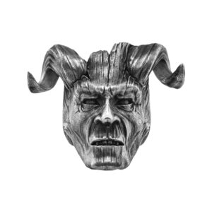 Solid Sterling Silver Skull Tree Bark Treant Fantasy Motif Biker Ring