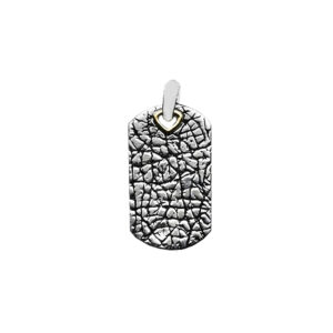 David Yurman Sterling Silver Natural Collection Rhinoceros Dog Tag Pendant