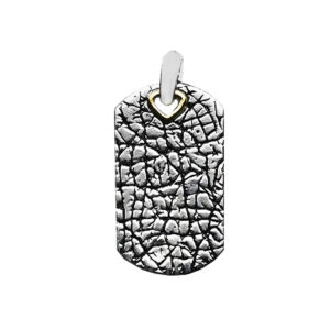 David Yurman Sterling Silver Natural Collection Rhinoceros Dog Tag Pendant