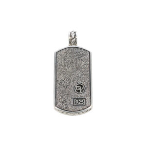 David Yurman Sterling Silver Chevron Collection Features A Textured Design On The Front Tablet Tag Pendant