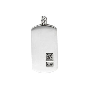 David Yurman Sterling Silver Chevron Collection Tablet Tag Pendant