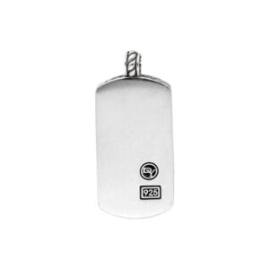 David Yurman Sterling Silver Chevron Collection Tablet Tag Pendant